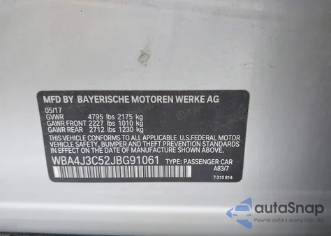 2018 BMW 430I Gran Coupe xDrive from USA, damaged, VIN WBA4J3C52JBG91061